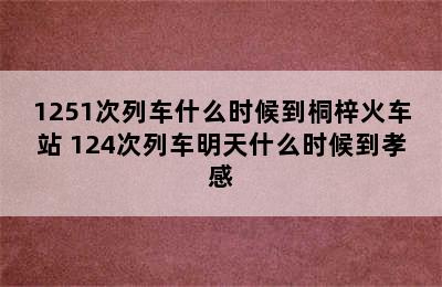 1251次列车什么时候到桐梓火车站 124次列车明天什么时候到孝感